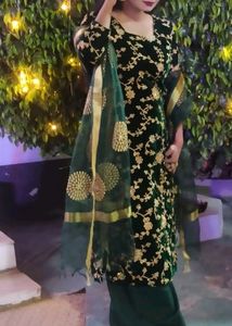 Green Velvet Suit Set