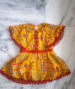 Cute Yellow Pom-Pom Dress
