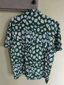 Green Animal Print Top