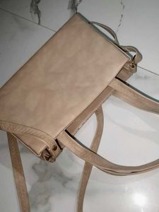 Sparkly Beige Top Handle Bag