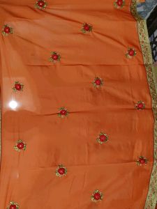 Orange Colour Wedding Saree
