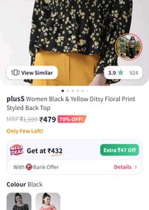Floral Black Top