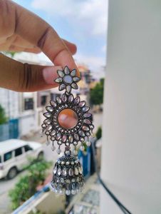 Silver Jhumka Earrings