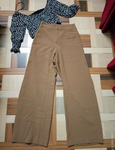Pastel Brown Baggy Formal Korean Pants