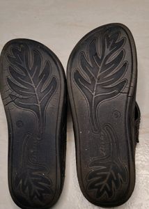 Bata Women black embellished thong slippers
