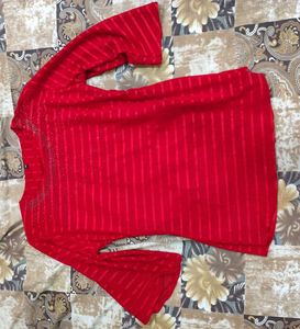 Red Embellished Top