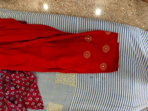 Red Floral Pajama Set