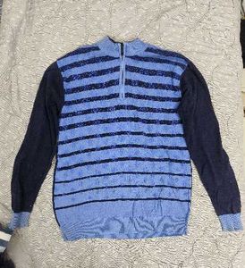 Blue Striped Sweater for Men