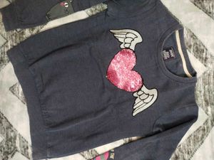 Cute Heart Sequin Sweatshirt