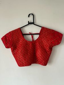Red Embroidered Blouse