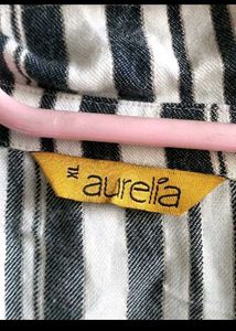 Aurelia Striped Collared Kurta