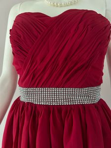 High low rich red dress