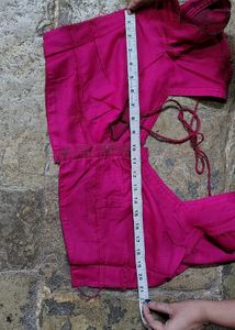 Dark Pink Saree with Blouse