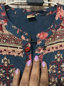 Floral Print Anarkali Kurta