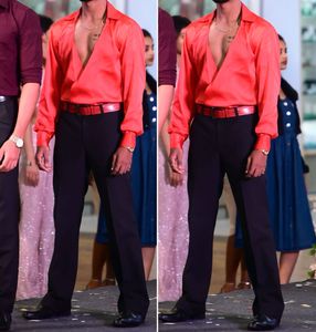 Men's Red Satin Style Shirt