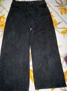 Black Wide Leg Jeans Waist 28, Hip 36,Length 33