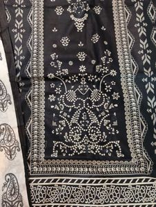Black &amp; White Printed Salwar Kameez