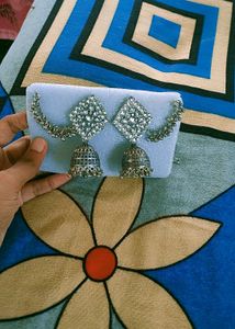 Silver Jhumka Earrings