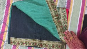 Elegant Green n black Saree