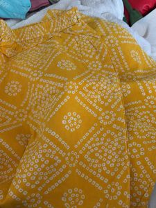Yellow Patterned Kurti