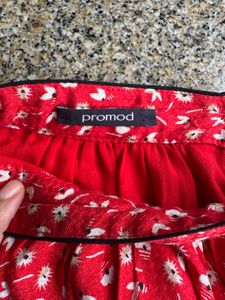 Red Floral Aline Mini Skirt