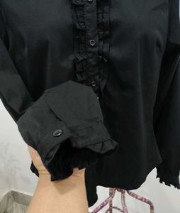 Ruffled Black Blouse
