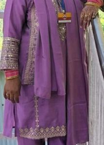 Purple Embroidered Salwar Kameez Set