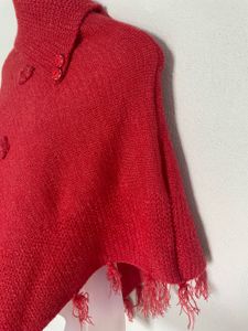 Rose  Knitted Poncho