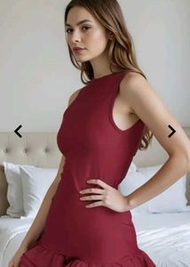 Chic Maroon Ruffle Mini Dress