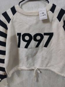 Striped &#39;1997&#39; Knit Sweater