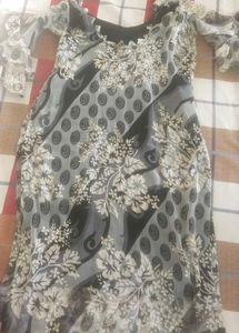 Kurta With Shrug Beautiful Sleeves Black And White