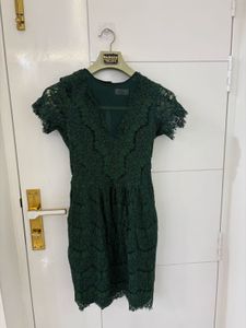 Emerald Green Lace Mini Dress