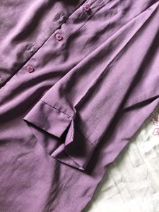 Mauve Button Down Shirt - 3/4 Sleeve