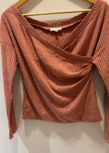 Beautiful Ribbed Wrap Top