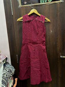 Maroon Sleeveless Dress
