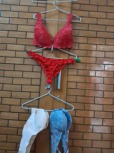 Combo Of Four Imported Fabric Bra N Panty