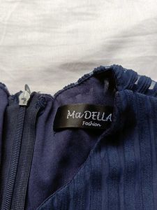 Navy Peplum Top