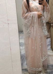 Elegant Pink Embroidered Dress Free Delivery 🤩