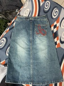 Vintage Denim Midi Skirt