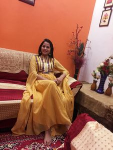 Mustard Embroidered Cape Dress