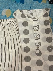 White & Gray Salwar Kameez Set