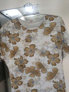 White Casual Floral Top