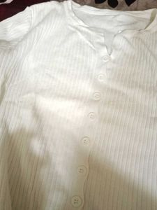 White Button-Down Top