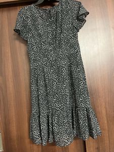 MK Leopard Georgette Cutout Mini Dress