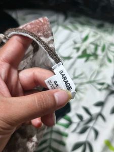 I. Brown Print Crop Top