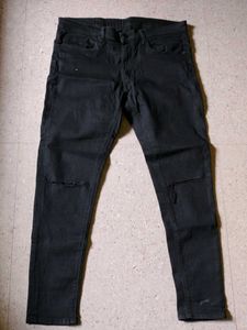 Black Ribbed Jeans