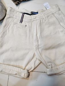 Off White Denim Shorts.