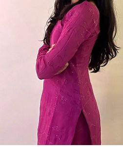 Embroidered Salwar Suit Set with Dupatta