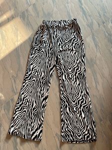 Zebra Print Wide Leg Pants