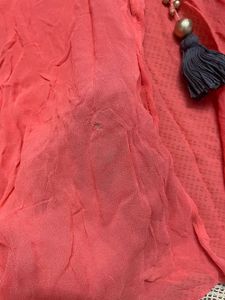 Coral Kurta With Slit